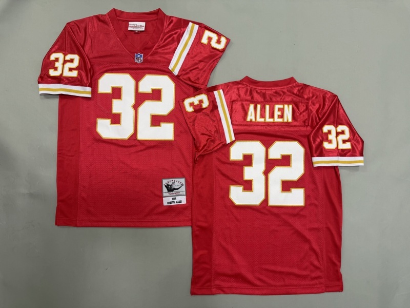 Men 2025 Kansas City Chiefs #32 Allen Red Throwback Limited NFL Jersey style 001
